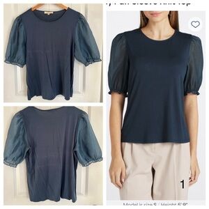 LES SEREIN Wendy Puff Sleeve Knit Top Stitch Fix size L
